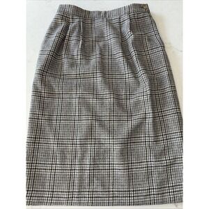 Vtg Haberdashery Personal 10 Petites Midi Skirt Gray Old Money‎ Tweed Womens 10P